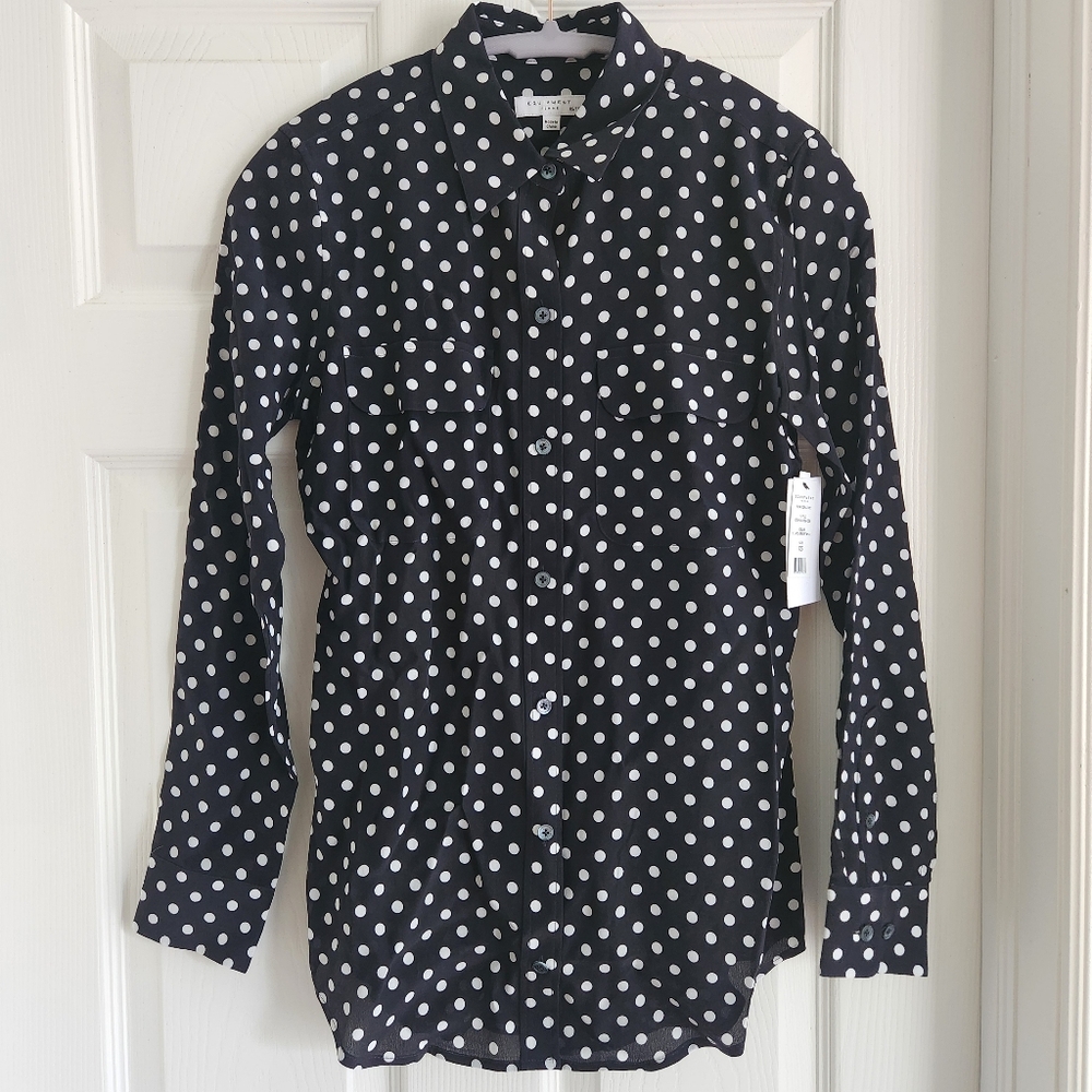 Equipment slim signature shirt in eclipse bright white